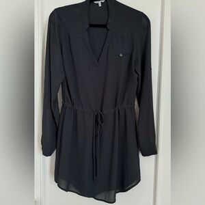 grey mini dress with waist tie